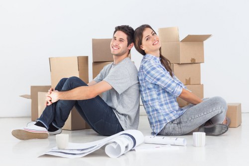 Packing boxes and furniture prepared for local removals in Loxford