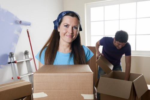 Boxes and household items stored safely in Loxford Storage